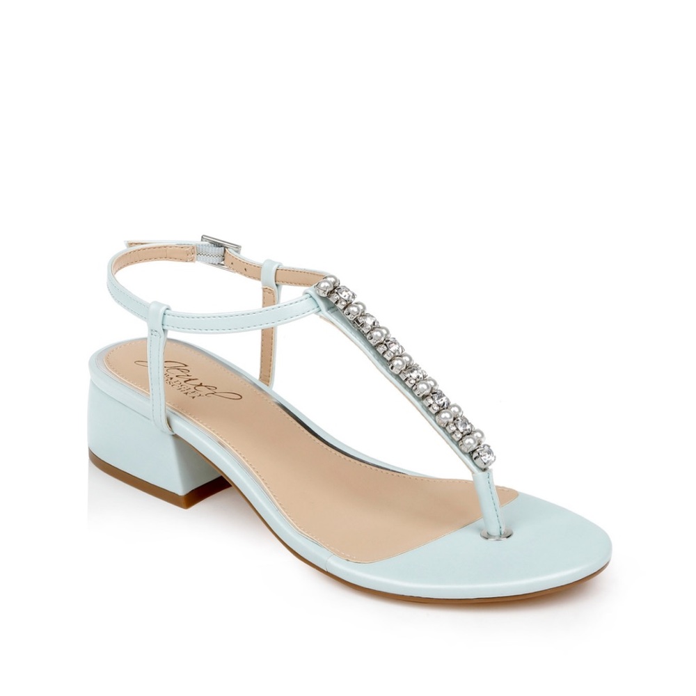 Badgley Mischka Dasha Block Heel Thong Sandals (Pale Blue)
